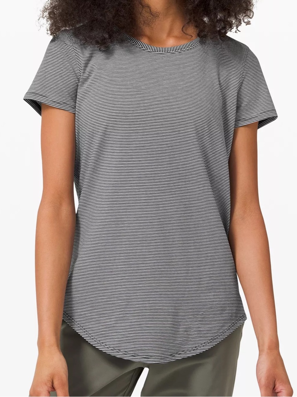 Lululemon Athletica Love Short Sleeve Crewneck Tee in Tonka Striped Print Size 4